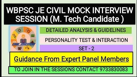 WBPSC JE (CIVIL) MOCK INTERVIEW || SET 2 II WBPSC II DETAILED ANALYSIS & GUIDELINES