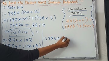 CLASS 6 MATHS # WHOLE NUMBERS# EX 2.2  Q .4.Find the products using suitable properties.