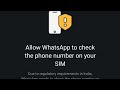 Fix Allow WhatsApp to check the phone number on your SIM | Due to regulatory requirements in India,