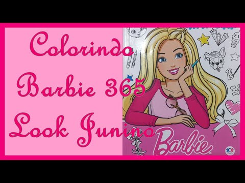 Colorindo a Barbie Look Festa Junina - Livro 365 Desenhos para Colorir - Lápis Tris Mega Soft