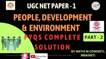 9th July 2022 UGC NET PAPER - 1 PYQ SOLUTION IN #tamil PART - 2 | PEOPLE, DEVELOPMENT & ENVIRONMENT