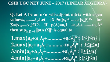 CSIR NET JUNE 2017 LINEAR ALGEBRA QUESTIONS NO.29 BOOKLET A