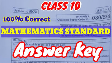 Maths Answer key 2021 set 4 | Mathematics solution 2021 Answer key upload ,maths answer key released