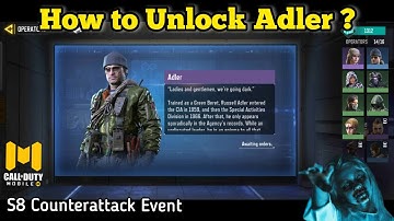 How to Unlock Adler Operator in CODMOBILE | Counterattack Event Operator Unlock Call of Duty: Mobile