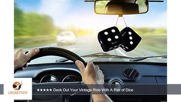 Zento Deals Pair of 3 Inch Square Black Hanging Fuzzy Dice with White Dots | Review/Test