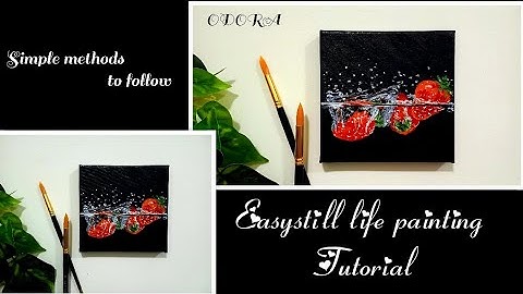 Still life painting/Fruits painting/Strawberry painting tutorials/how to paint strawberry #odora