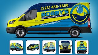 Stunning Pool Cleaning Van Wrap Design | Professional Vehicle Wrap Design | Car Wraps