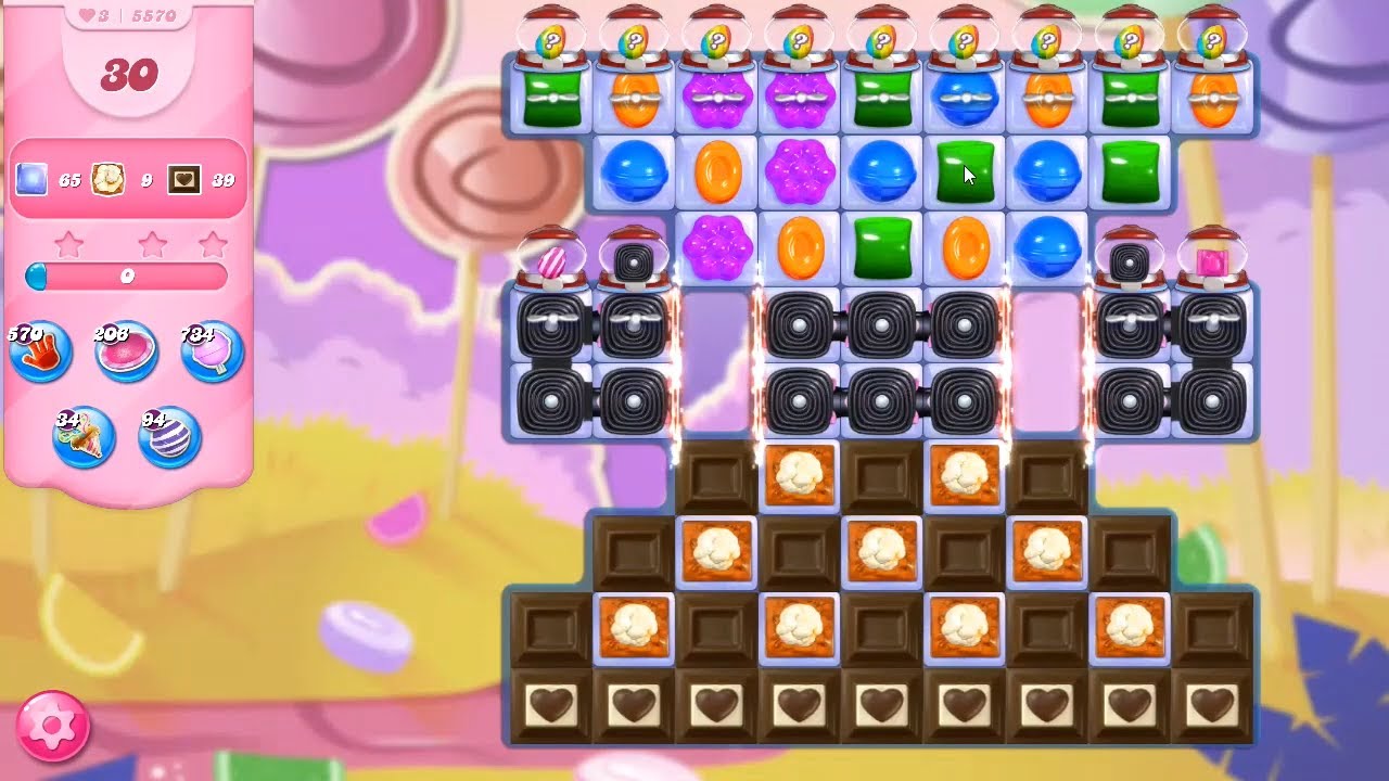 Candy Crush Saga Level 5570 NO BOOSTERS - YouTube