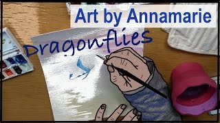 Art by Anna | How to paint dragonfly and narrowboat | Part 2