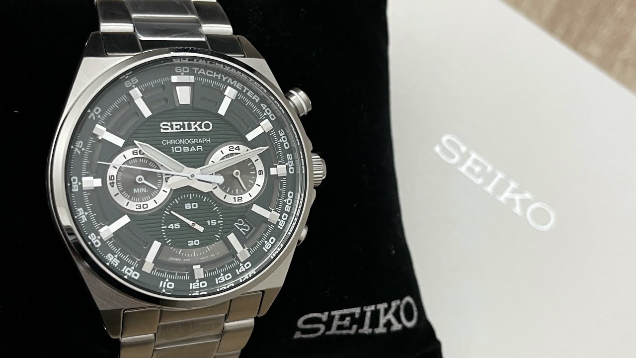 Seiko Green Dial Chronograph Stainless Steel Men's Watch SSB405P1  (Unboxing) @UnboxWatches - YouTube