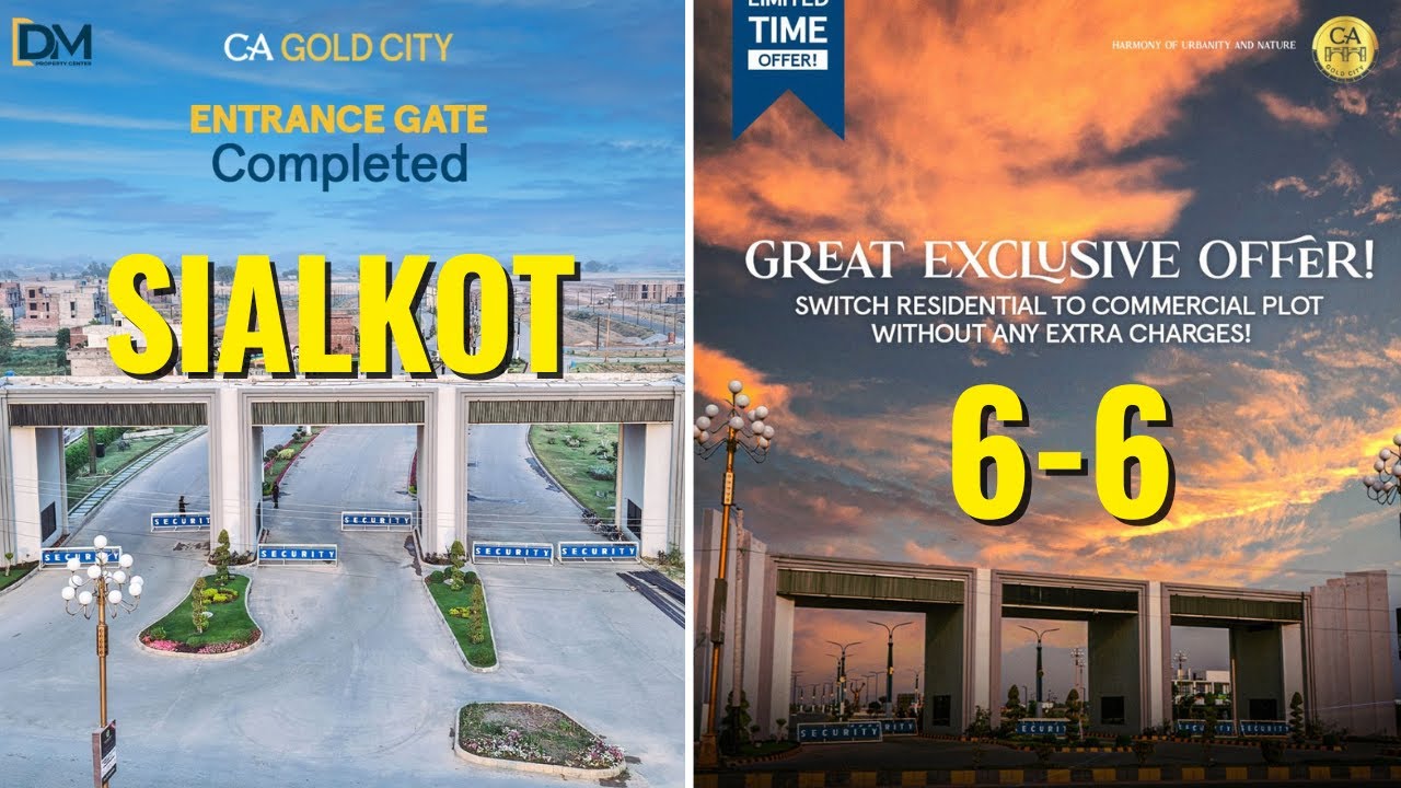 CA Gold City Sialkot | 5 Marla Commercial Plots on Main Boulevard | Easy 6-Year Installment Plan