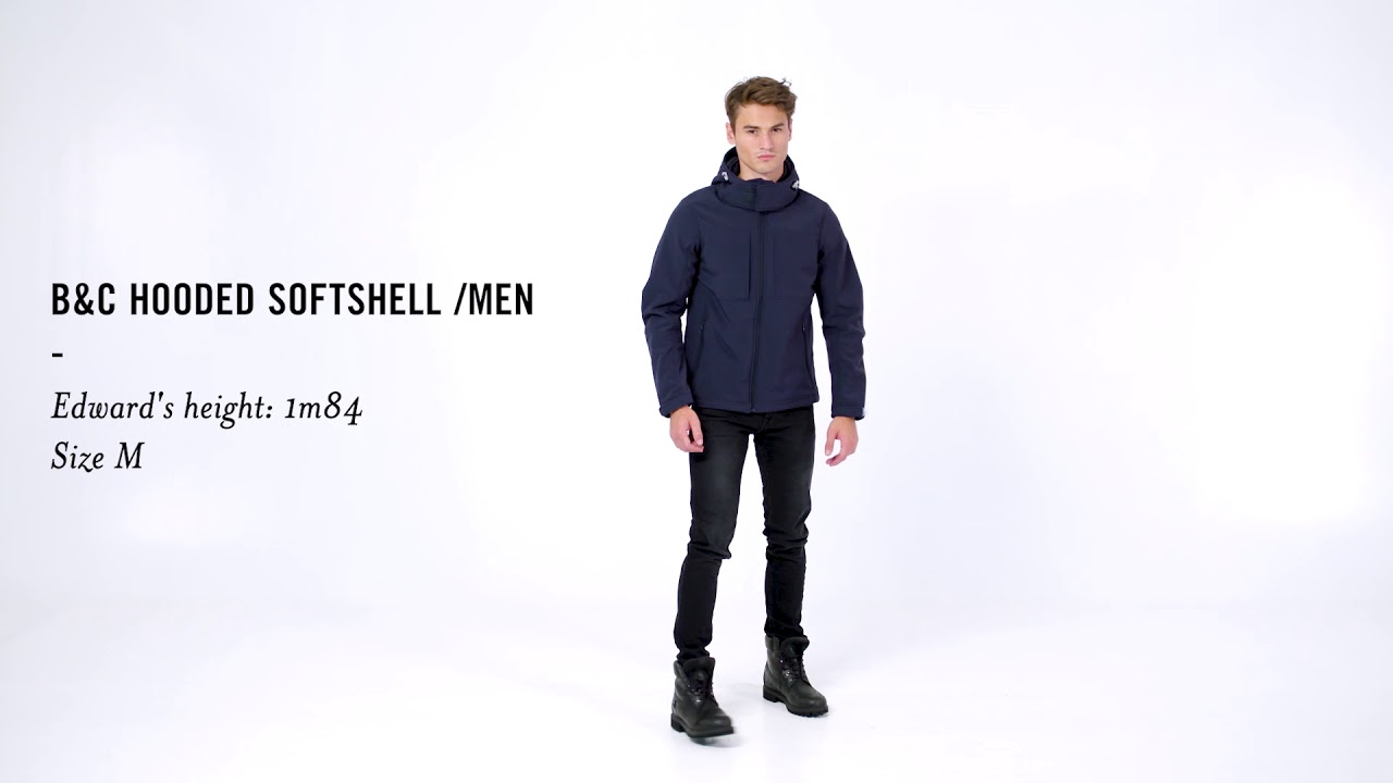 Werkkledij Center B&C HOODED SOFTSHELL M   V4