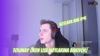 TOLUNAY ÖREN LİSE NOTLARINA BAKIYOR @TolunayOren