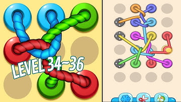 🏅 TANGLED LINE 3D: Knot Twisted 🤪 Level 34 ~ 36 🧩 Gameplay Walkthrough