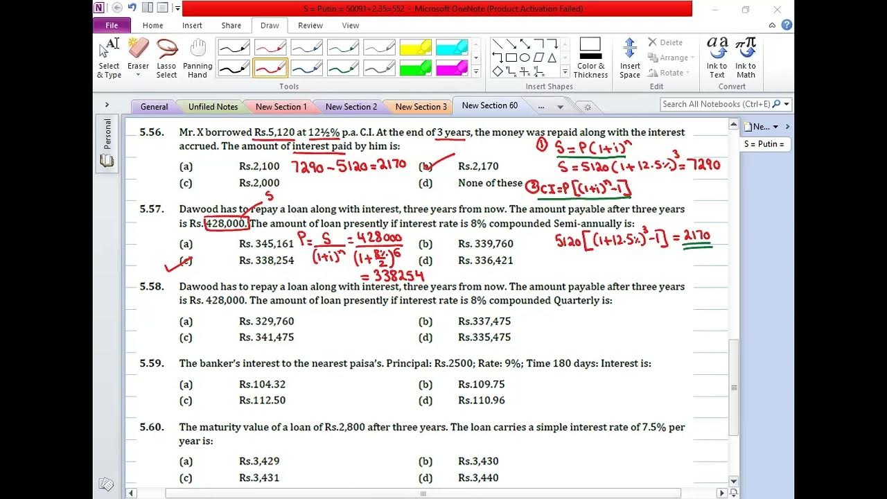 Financial maths 5 56 to 5 60 youtube