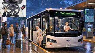Bus Bound - Realistic Rainy Night Bus Drive Feels So Relaxing | Steering Wheel Gameplay screenshot 3