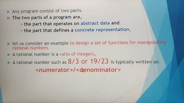 Representation of abstract data type using rational numbers in English, part 3, chapter 2