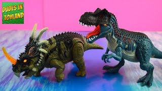 Dinosaur toys by Animal Planet - Light and Sound T-rex & Styracosaurus @DudesinToyland