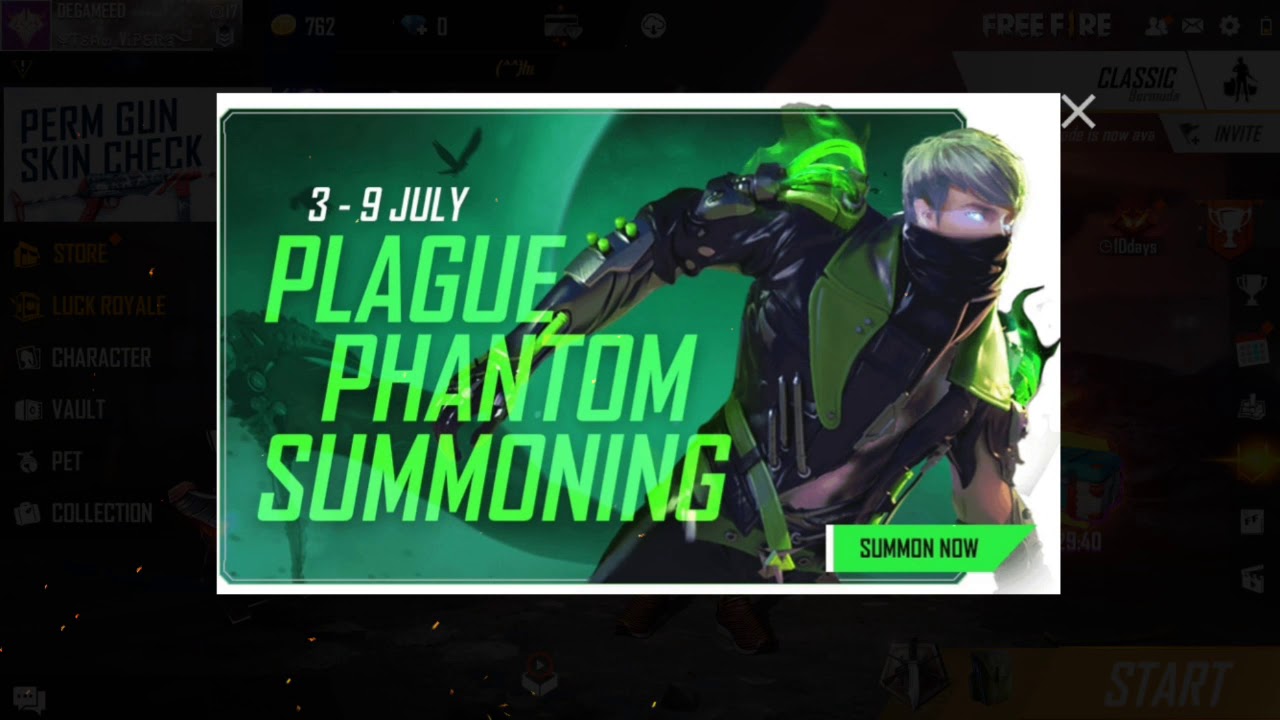 Plague Phantom Summoning Event full detaid |Free Fire |DEGAMEED