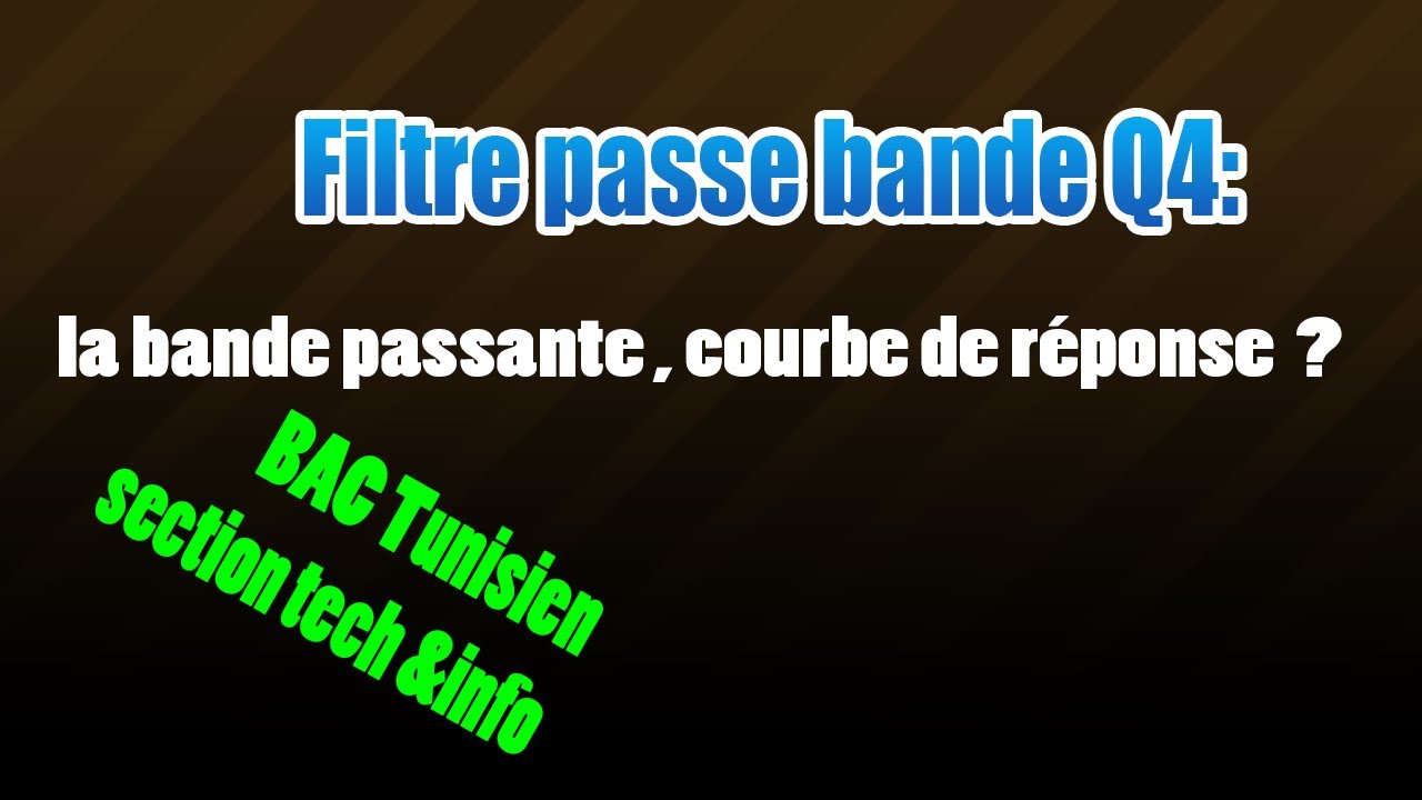04 filtre passe bande la courbe de réponse