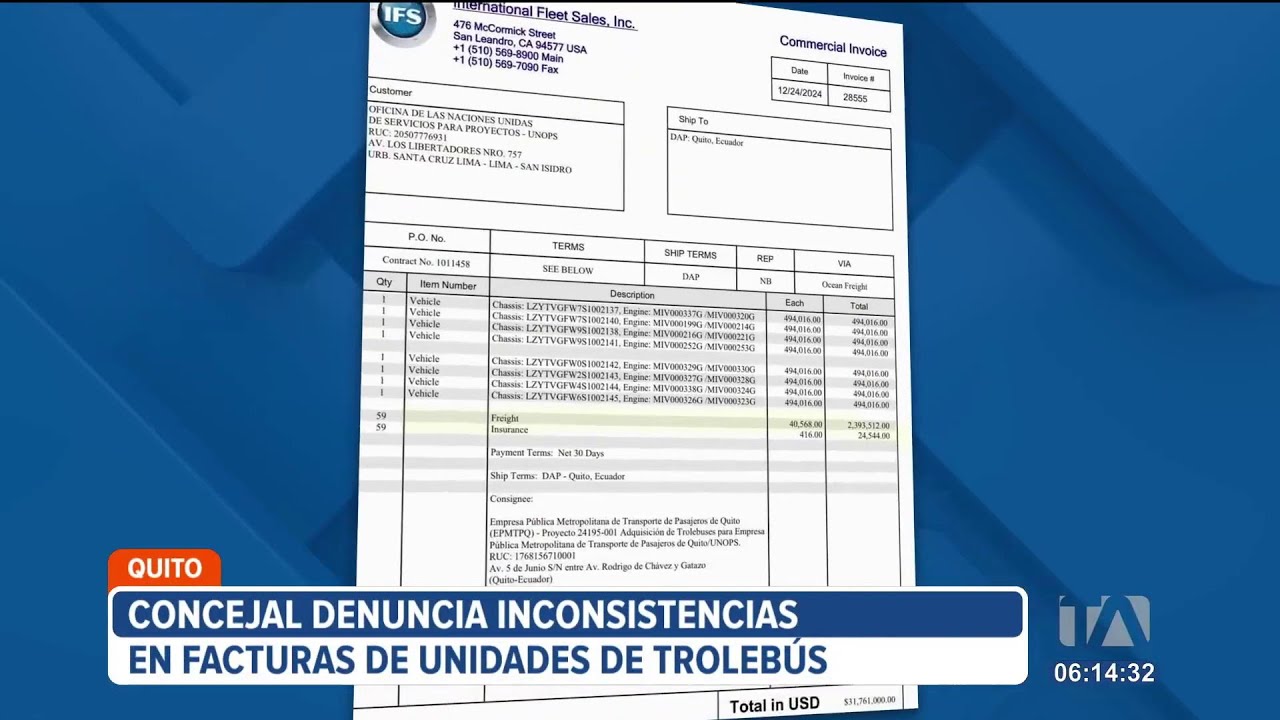 Concejal de Quito denuncia inconsistencia en el valor de los nuevos trolebuses