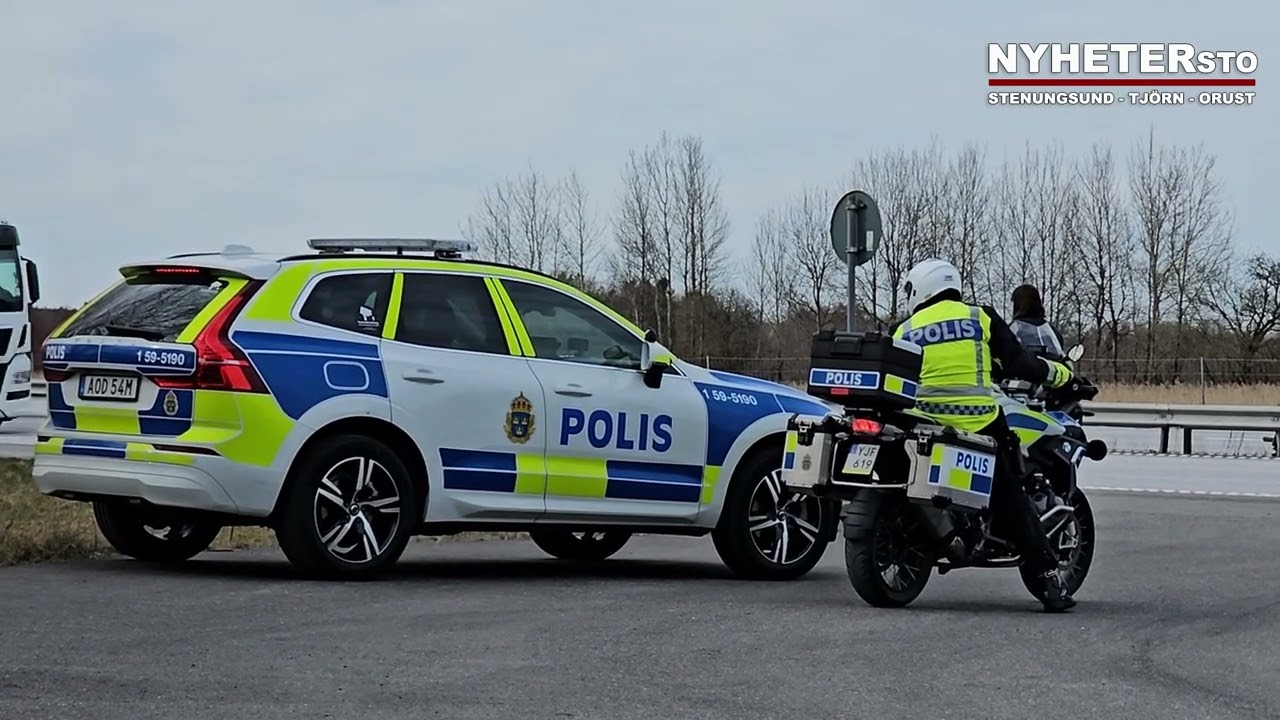 2025-04-09 Trafikpolisen genomför kontroll på E6 Stenungsund