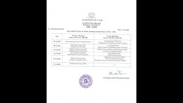 OU BCA(CBCS)(Main & Backlog)EXAMINATION TIMETABLE 2025