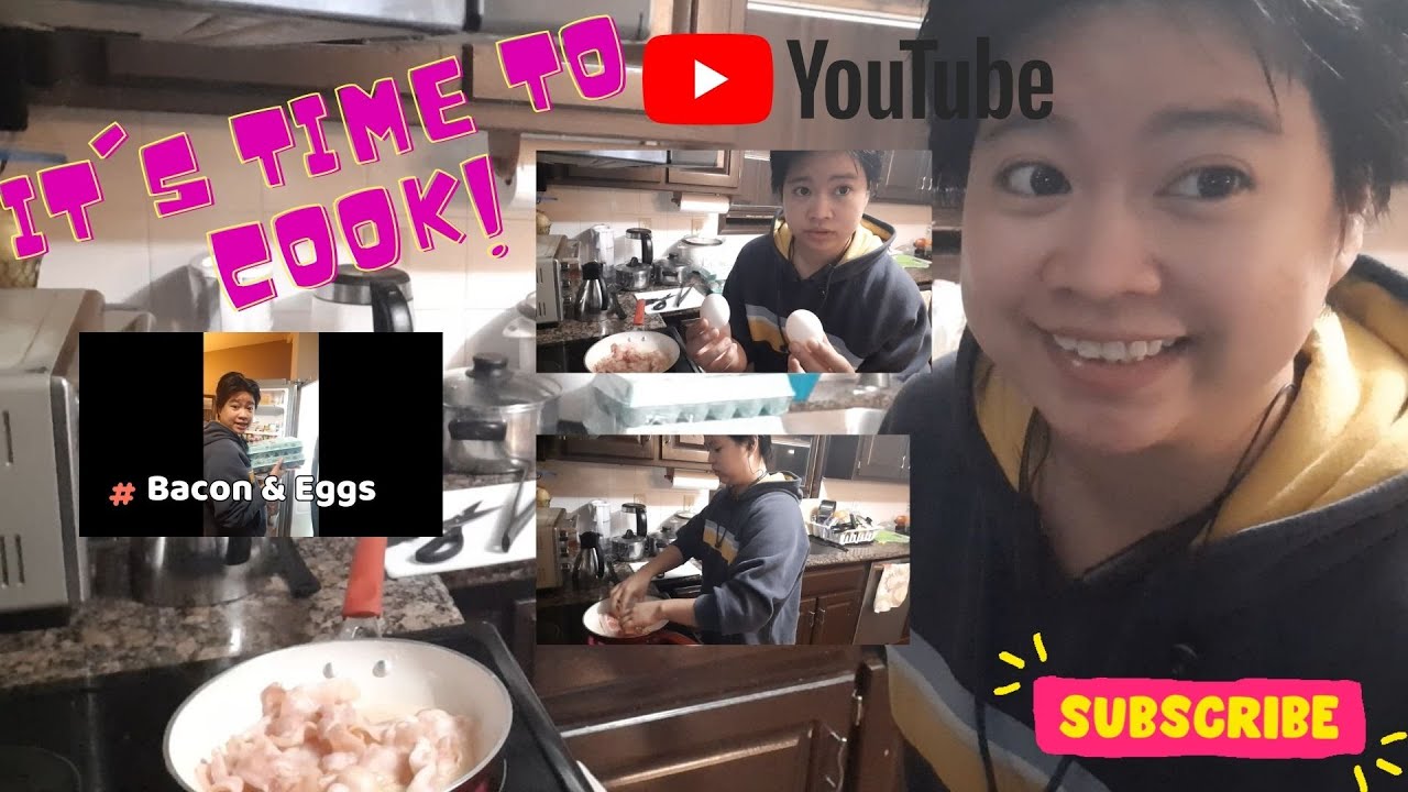 Let's Cook Breakfast with Bacon and Eggs ofcourse with Rice Let's Go