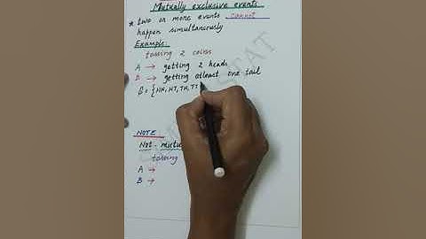 JEE Main Unit 14 : Statistics and Probability : Definition 3 - Mutually Exclusive Events