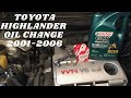 Toyota Highlander Oil &amp; Filter Change 2001-2006