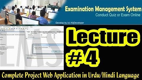 Lecture 4, Examination Management System, Creating tables in sql server database