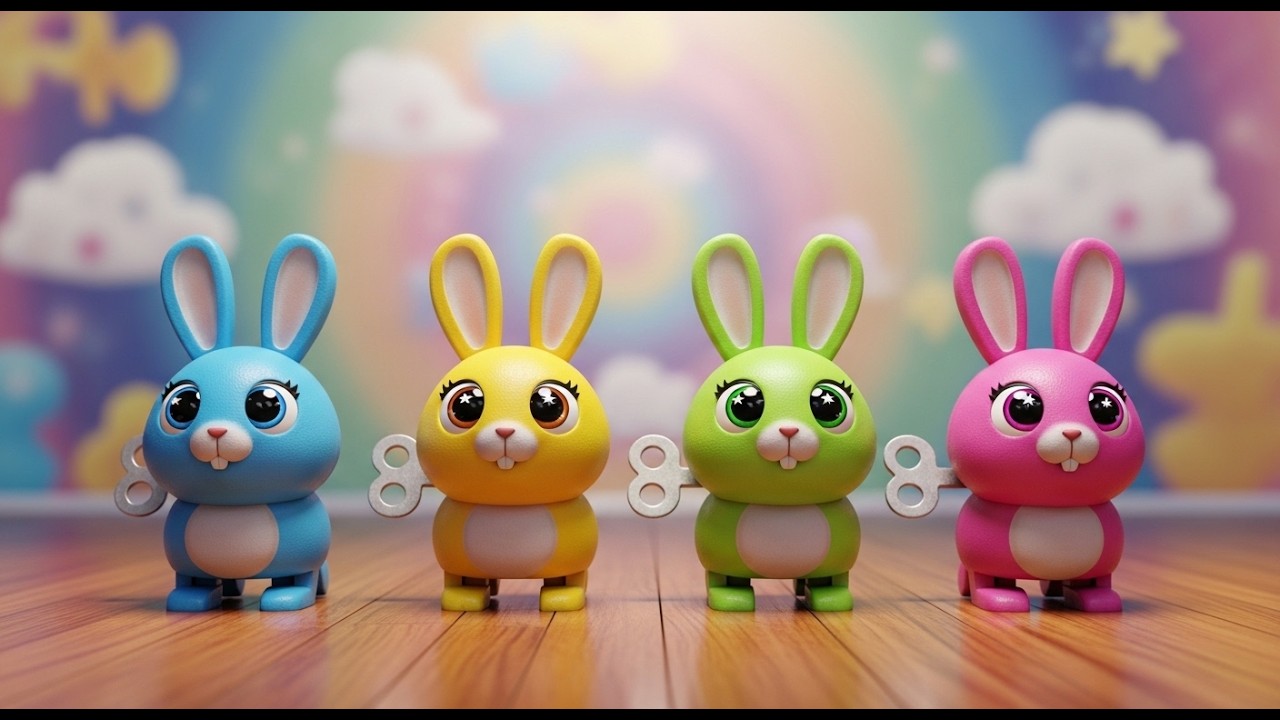 The Wind Up Rabbits Go Hop Hop Hop | Wind-Up Rabbit Song for Kids ...
