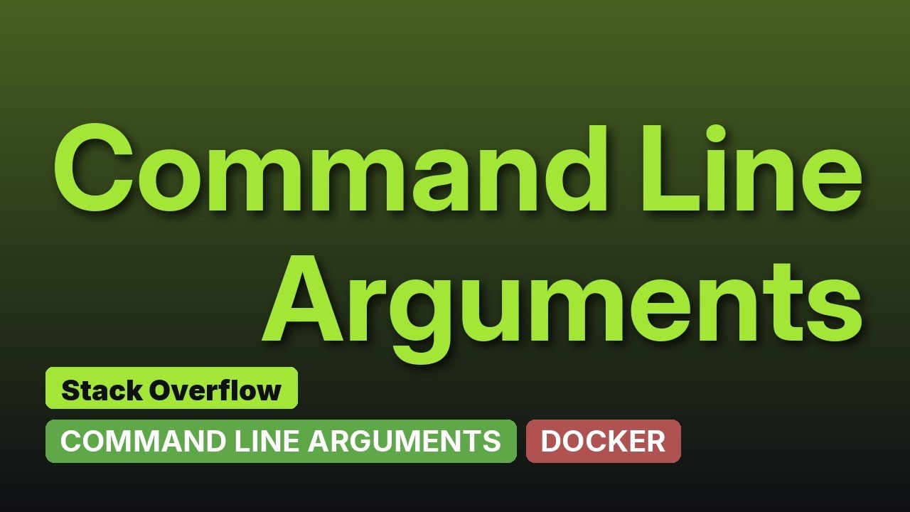 How to manage command line arguments in docker run command? - YouTube