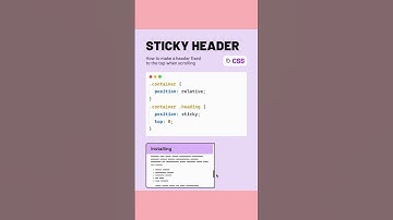 "Design A Sticky Header and Fixed Scrolling Header in Css" #csstutorial #csslearn #css3 #csshorts