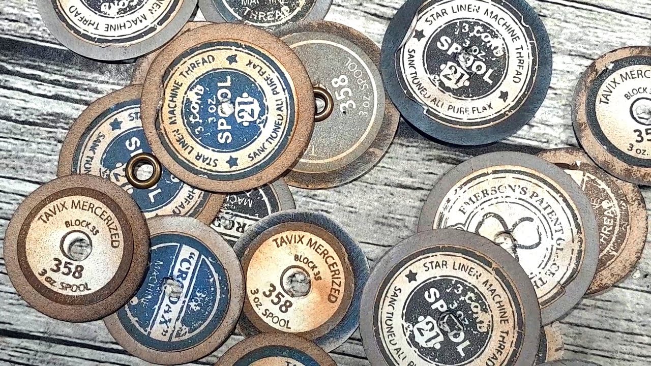 Vintage Spool Labels Ephemera