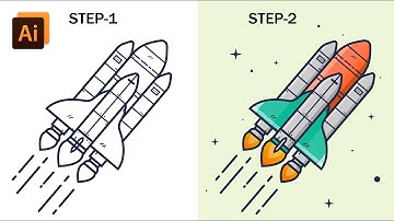 How to Draw a Rocket Vector illustration- Adobe Illustrator Tutorial | step by step