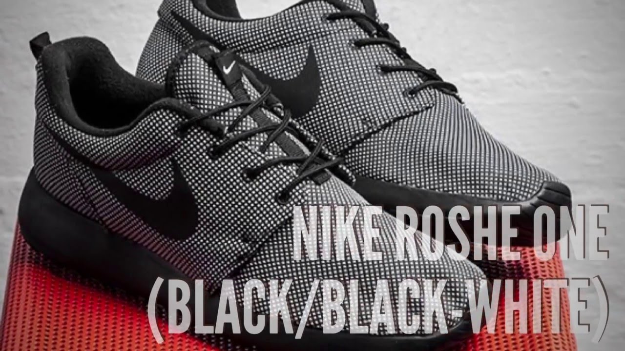 nike roshe one black and white