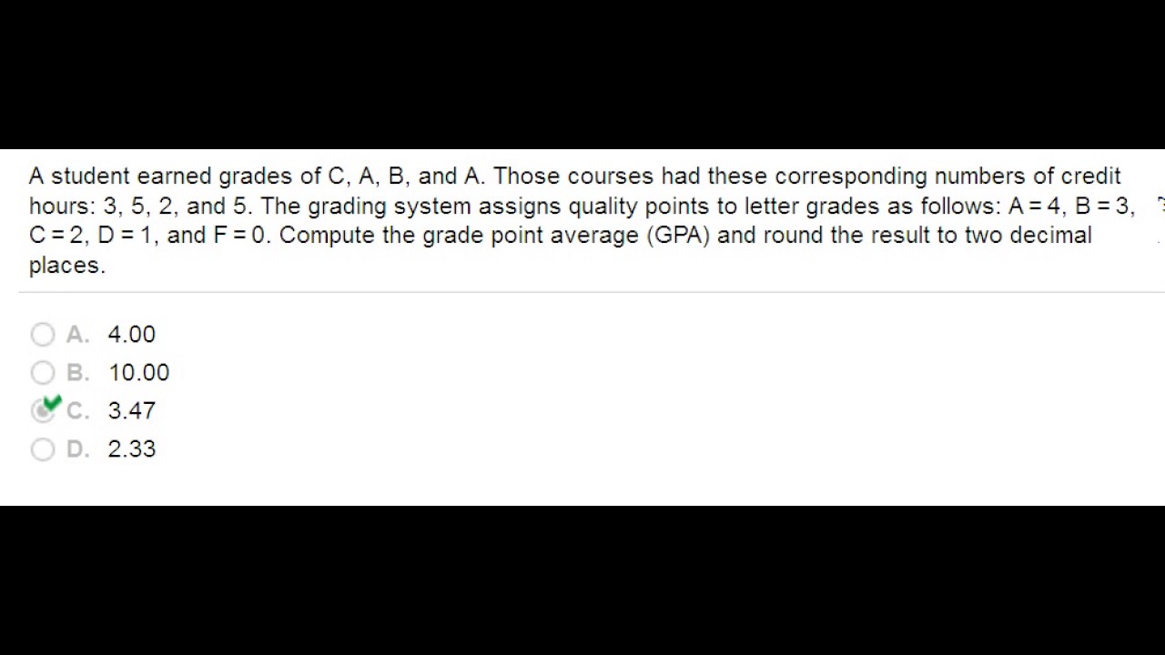 What is a 2.0 GPA in letter grades?