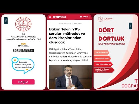 🎯💯📚 Bakan Yusuf Tekin: YKS soruları müfredat ve ders kitaplarından oluşacak