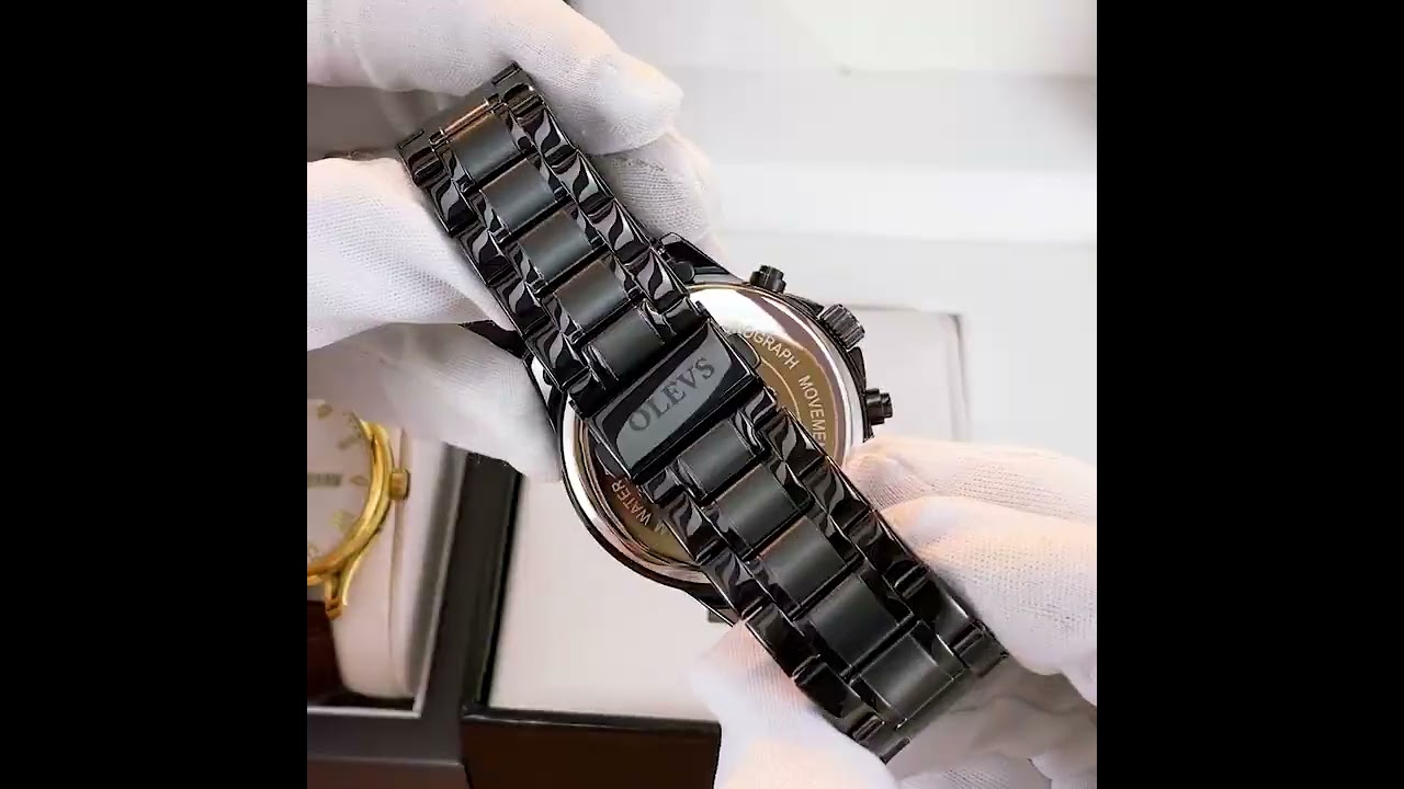Ceas barbatesc Olevs Quartz Analog Negru Otel Data