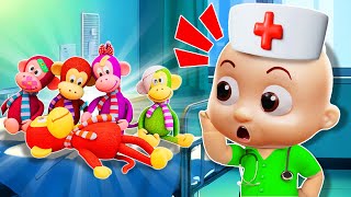 Five Little Monkeys Jumping on the Bed | CoComelon Play with Toys& Nursery Rhymes& Kids Songs