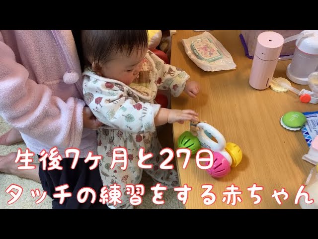 生後7ヶ月と27日 タッチの練習をする赤ちゃん りあっぴ 成長記録 Youtube