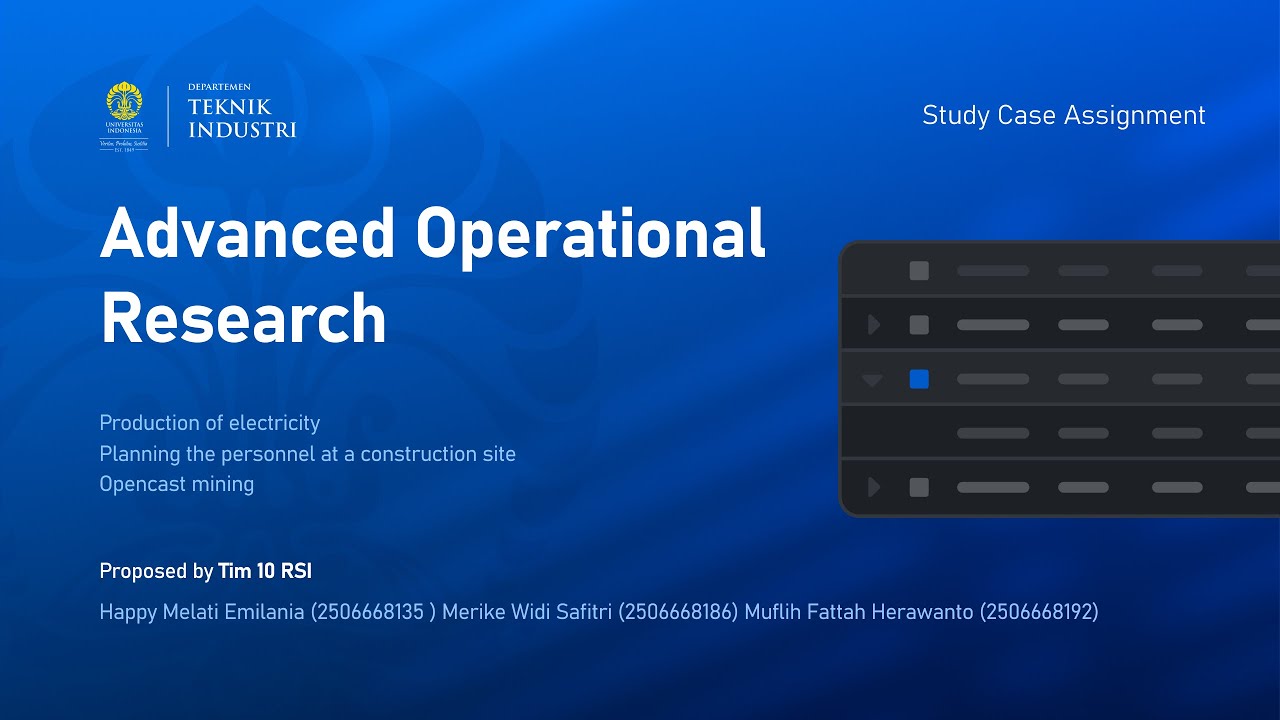 Kelompok 19 - Advanced Operational Research (Study Case Assignment ...