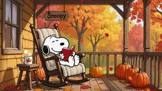 Snoopy’s Cozy Autumn Porch | Calming Lofi Music for Study, Reading & Relaxing Moments 🍂