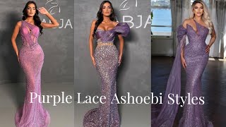 50+ Latest Most Beautiful Purple Lace Ashoebi Styles | Fashion Lace Styles 2024