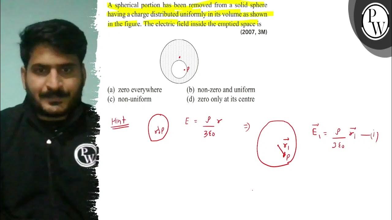A spherical portion has been removed from a solid sphere having a