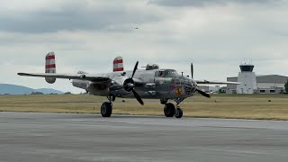 B25 Mitchell startup, flyover, landing, and more! #airshow #aviation #ww2