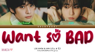 [RICHIESTA] LEE KNOW & HAN (리노 & 한) – “Want so BAD” [Color Coded Lyrics Han_Rom_Sub Ita_가사]