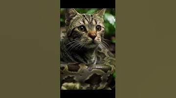 Cat Trapped by Python Saved with 528Hz Healing Frequency 🐍✨ | Abundance Rescue #shorts #cat