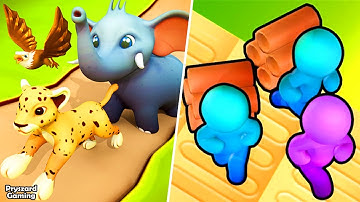 Stickman Garden Land 3D: Craft & Lumber & Animal Shifting Transform Run - iOS Android Gameplay